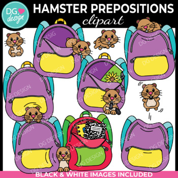 Preview of Hamster Clipart | Preposition Clipart | Back To School Clip Art | Positional
