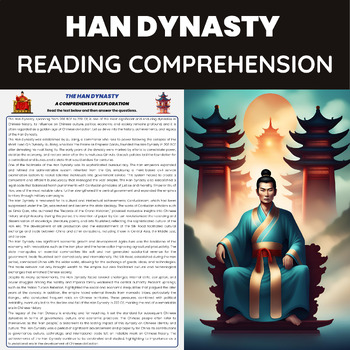 Preview of Han Dynasty Reading Comprehension | Ancient Chinese Worksheet