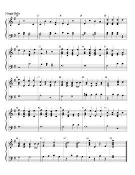 Jingle Bells Handbell Note Chart & Sheet Music - Camille's Primary Ideas
