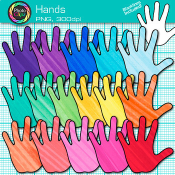 Preview of Hand Clipart Images: 17 Colorful Child Handprint Clip Art Transparent PNG B&W