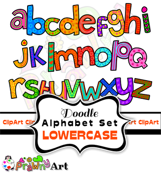 Hand Drawn Alphabet Font Clip Art by Prawny | Teachers Pay Teachers