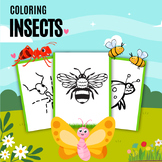 Hand-Drawn Bug & Insect Coloring Pages Nature set. Cultura