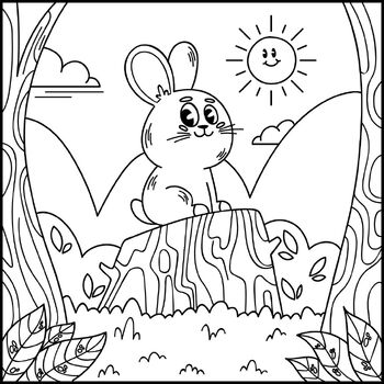 Preview of Hand Drawn Bunny Coloring Page - Spring Activities Art Project