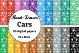 Hand Drawn Cars Digital Papers