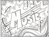 Hand Drawn Coloring Page - MUSIC