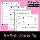 Hand Drawn Doodle Writing Paper for Valentine’s Day