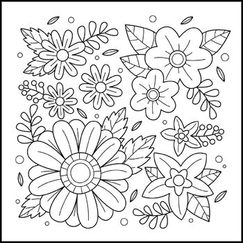 Preview of Hand Drawn Floral Coloring Pages - Spring Activities Art Project