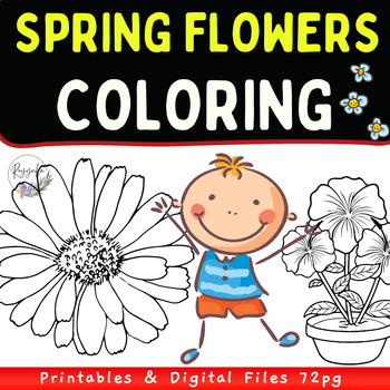Preview of Hand-Drawn Flower Coloring Pages (Perfect for Spring, Earth Day, STEAM)