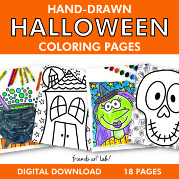 Preview of Hand-Drawn Halloween Coloring Pages
