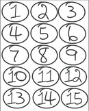 Hand-Drawn Number Icons (Numbers 1-15)
