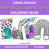 Hand-Drawn Rainbow Unicorn Coloring Pages (Perfect for Hom