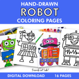 Hand Drawn Robot Coloring Pages