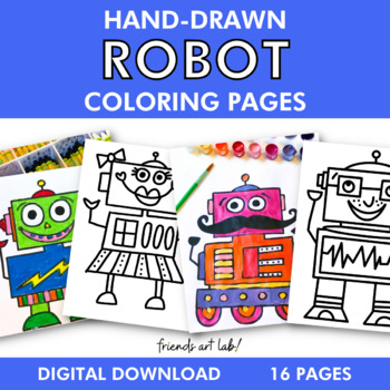 Preview of Hand-Drawn Robot Coloring Pages