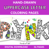 Hand-Drawn UPPERCASE Letter Coloring Pages