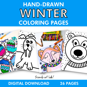 Preview of Hand-Drawn Winter Coloring Pages (Perfect for Home/Classrooms)