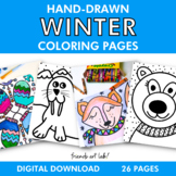 Hand-Drawn Winter Coloring Pages (Perfect for Home/Classrooms)