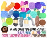 Hand Drawn Yarn Graphics - 300dpi PNG Clipart
