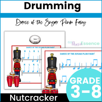 Preview of Hand Drumming Christmas Music Activities The Nutcracker  for 3rd - 8th grade