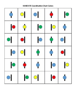 Preview of Hand Eye Coordination Chart Colors