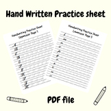 Hand Lettering Practice Sheet English Alphabet