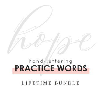 Preview of Hand-Lettering Practice Words: Bundle