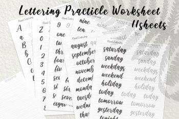 Preview of Hand Lettering Practice Worksheets Basic Vol 1