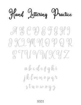 Preview of Hand Lettering Practice Worksheets Curly Sweet - Alphabet