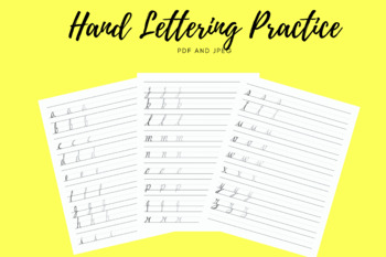 Preview of Hand Lettering Practice for Beginners | Lowercase Letters | DIGITAL DOWNLOAD