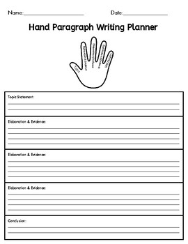 Preview of Hand Paragraph Writing Planner