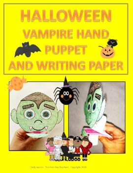 Preview of Hand Finger Puppet Halloween October Autumn Fun Writing Vampire Drama