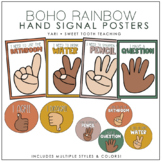 Hand Signal Posters| Boho Rainbow Decor Theme (Neutral Col