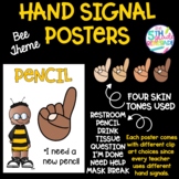 Hand Signal Posters Bumble Bee Theme Class Management