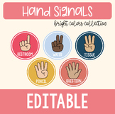 Hand Signal Posters: Classroom Decor- Bright Colors