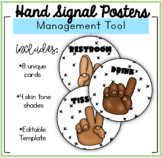 Hand Signal Posters Classroom Management Tool Neutral Decor