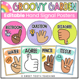Hand Signal Posters | Colorful Groovy Garden Retro Decor |