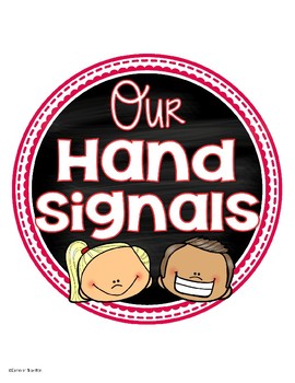 Hand Signal Posters EDITABLE Chalkboard Theme (Management Tool- Non Verbal)