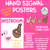 Hand Signal Posters Flamingo Tropical Theme Class Management
