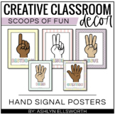 Hand Signal Posters - Ice Cream Classroom Decor