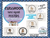 Hand Signal Posters / Non-Verbal Cue Cards - Whitewood Farmhouse Theme
