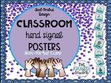 Hand Signal Posters / Non-Verbal Cue Cards in Teal Ombre Design