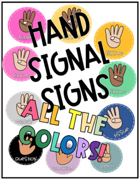 Hand Signal Signs- 30 + Color Options by Christina Abner MissA'sAdventures