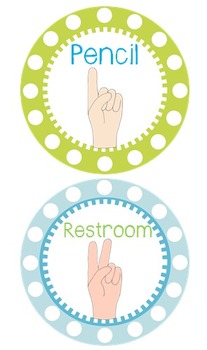 Hand Signal Signs {Blue, Green & White}