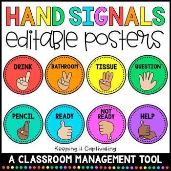 Preview of Hand Signals {Editable}