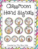 Hand Signals: Classroom Management (Editable)