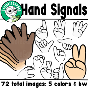 Preview of Hand Signals Clipart for Classroom Management