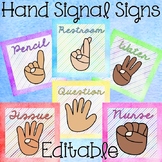 Hand Signals - EDITABLE Posters