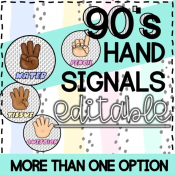 Preview of Hand Signals Editable | 90s NOSTALGIA