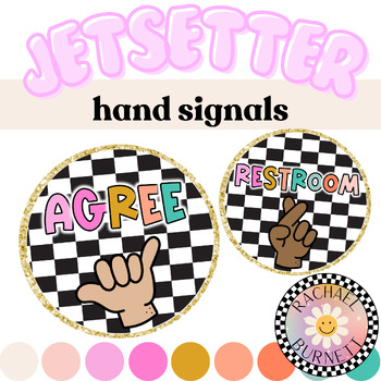 Preview of Hand Signals // Jetsetter✈️ // Palm Springs Themed Classroom Decor
