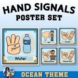 Hand Signals Poster Set – Ocean Theme