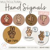Hand Signals Posters | Desert Neutrals Classroom Decor | E